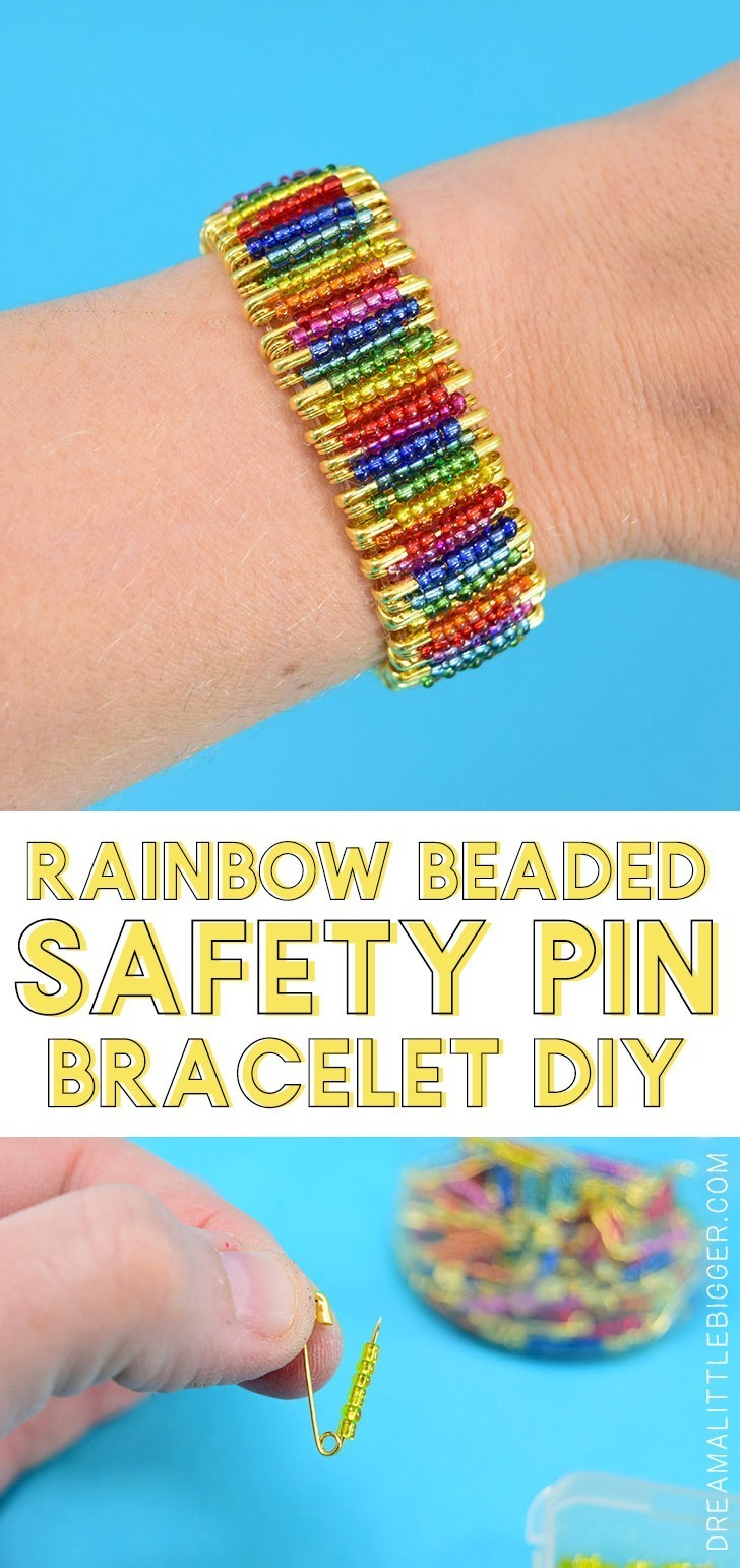 Perler Bead Safety Pin Bracelet
