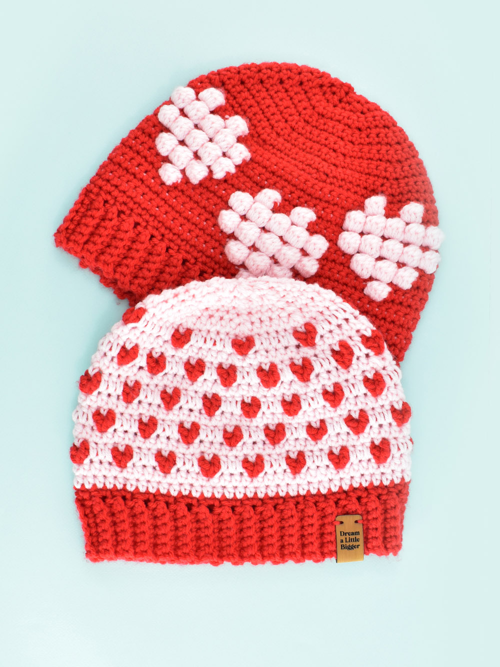 Easy Crochet Hearts Beanie Pattern ⋆ Dream a Little Bigger